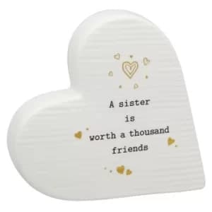 Thoughtful Words Standing Heart Sister