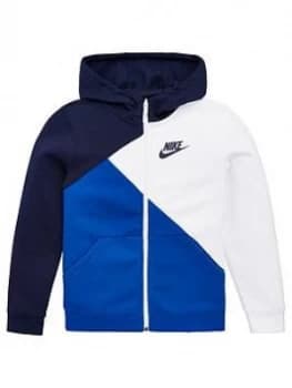 Nike Sportswear Older Boys Core Amplify Full Zip Hoodie - Navy/White