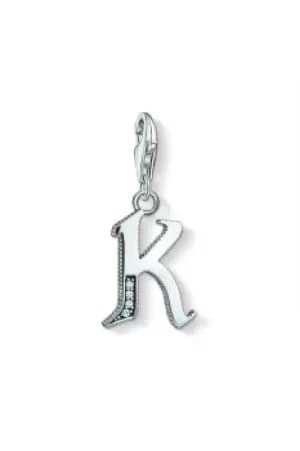 Ladies Thomas Sabo Sterling Silver Charm Club Letter K Charm 1591-643-21