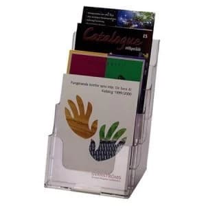 Multi-Tier A5 Literature Holder with 4 Pockets for Wall or Desktop