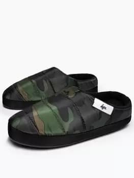 Hype Boys Camo Slippers - Green, Camo, Size 10-11 Younger