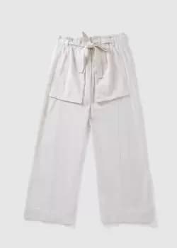 Free People Womens Sky Rider Straight Leg Belted Trousers In Ecru