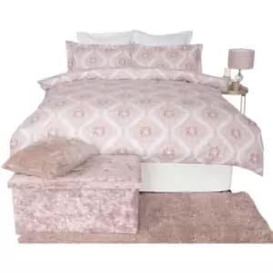 Belledorm Ava Duvet Cover Set (King) (Blush) - Blush