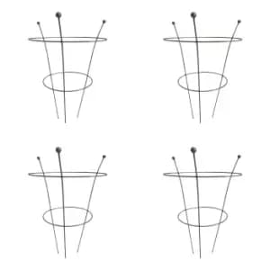 Pack of 4 Tom Chambers Herbaceous Bare Rusted Steel Garden Plant Support Medium 54cm x 40cm
