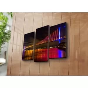 3KBPAT-28 Multicolor Decorative Canvas Painting (3 Pieces)