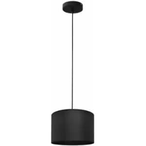 Helam Alba Cylindrical Pendant Ceiling Light Black 20cm
