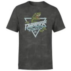 Jurassic Park Raptors On Tour Unisex T-Shirt - Black Acid Wash - L