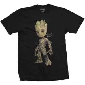 Marvel Comics - Guardians of the Galaxy Vol. 2 Groot Speech Bubble Unisex Large T-Shirt - Black