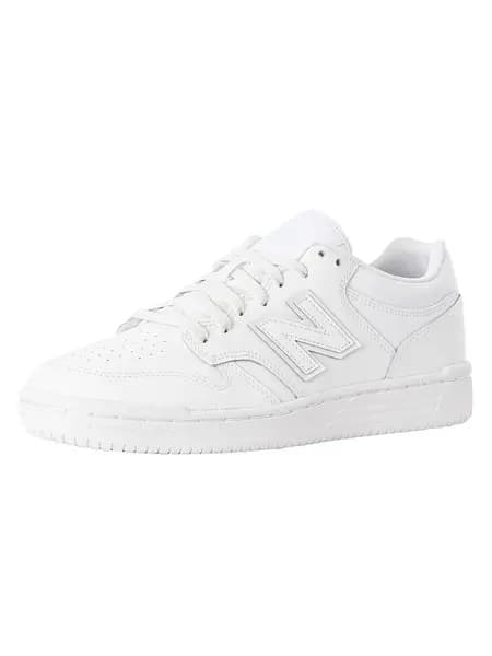 New Balance BB480 Leather Trainers White/White 7.5 UK