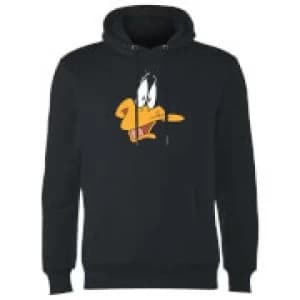 Looney Tunes Daffy Duck Face Hoodie - Black