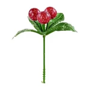 Premier Frosted Berry Pick (One Size) (Red/Green) - Red/Green