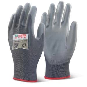 Click2000 Pu Coated Gloves Grey L Ref PUGGYL Pack 100 Up to 3 Day