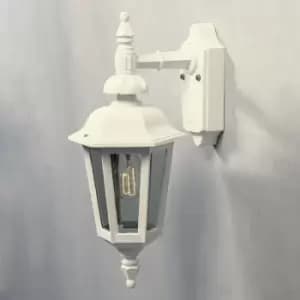 Konstsmide Pallas Outdoor Classic Lantern Down Wall Light - Matt White, IP23