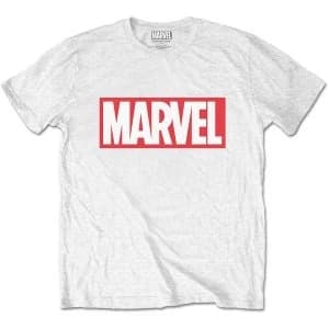 Marvel Comics - Marvel Box Logo Unisex Large T-Shirt - White