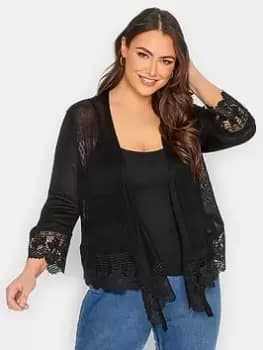 Yours Lace Waterfull Shrug - Black, Size 14-16, Women