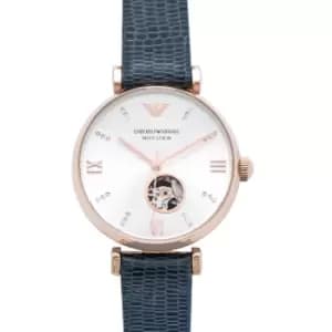 Gianni T-Bar Blue Leather Ladies Watch 34mm