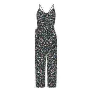 Yumi Black Ditsy Floral Strap Jumpsuit - Black