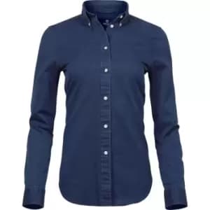 Tee Jays Womens/Ladies Long Sleeve Casual Twill Shirt (L) (Indigo)