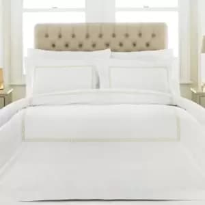 Paoletti Cleopatra 200TC 100% Cotton Embroidered Duvet Cover Set Gold Double - Gold