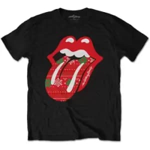 The Rolling Stones - Christmas Tongue Unisex XX-Large T-Shirt - Black