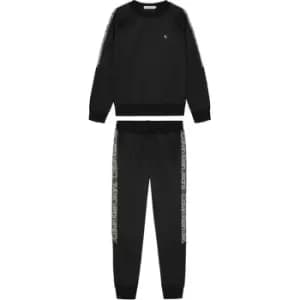 Calvin Klein Jeans Ckj Tape Crewneck Set - Black