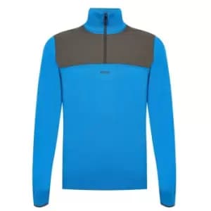 Boss Zowler quarter Zip Knit - Blue