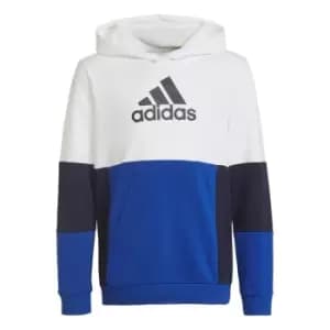 adidas Colourblock Hoodie Kids - White / Legend Ink / Royal Blu