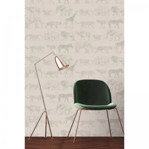 Boutique Cream Animal Safari Wallpaper
