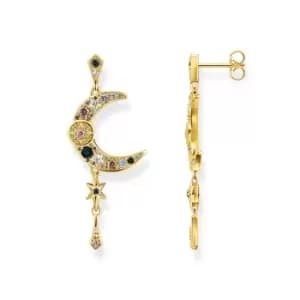 THOMAS SABO Gold Plated Magic Moon & Star Drop Earrings
