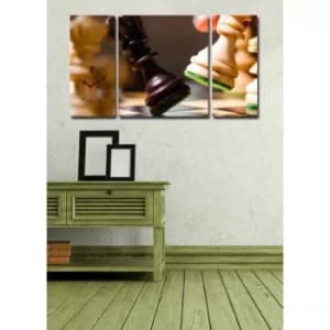 3P204045CS-17 Multicolor Decorative Canvas Wall Clock (3 Pieces)