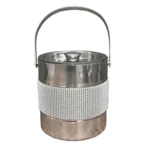 Stainless Steel Jewelled Ice Bucket W/ Handle