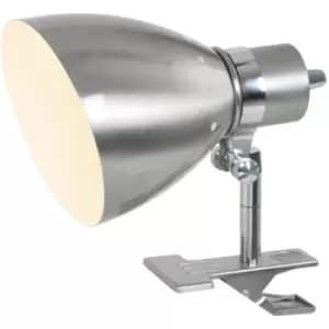 Sienna Jump Clamp & Clip On Lamp Steel Brushed, Chrome Polished