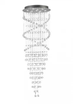 Ceiling Cluster Pendant Corkscrew 10 Light Polished Chrome, Crystal