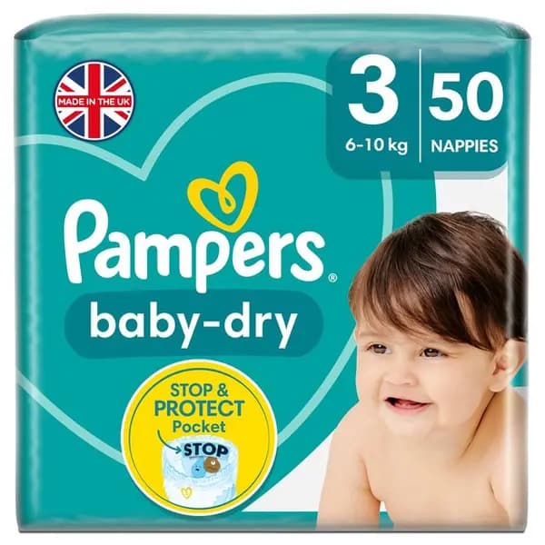 Pampers Baby Dry Size 3 50 Nappies
