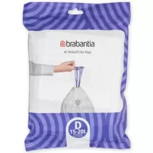 Brabantia PerfectFit Bin Liner Dispenser Packs 15-20L (Size D)