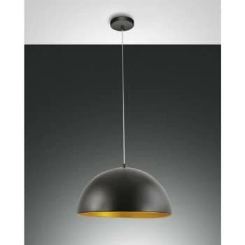 Fabas Luce Lighting - Fabas Luce Dingle Dome Pendant Ceiling Lights Black / Gold Glass, E27