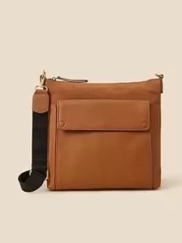 Accessorize Large Foldover Flap Leather Messenger