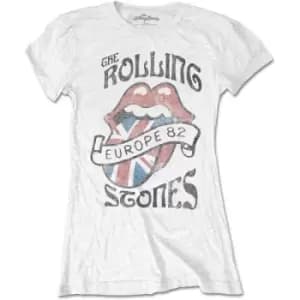 The Rolling Stones - Europe 82 Ladies Medium T-Shirt - White