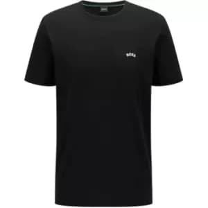 Boss Curved Logo T Shirt - Black