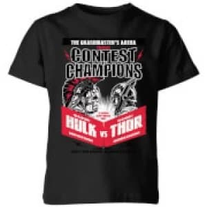 Marvel Thor Ragnarok Champions Poster Kids T-Shirt - Black - 11-12 Years