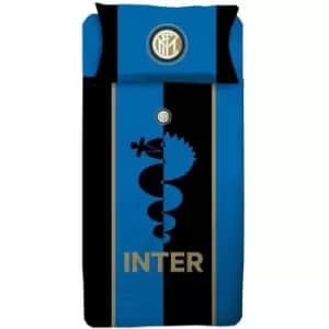 Inter Milan FC Duvet Cover Set (Single) (Black/Blue) - Black/Blue