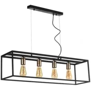 Onli Floki 4 Light Bar Pendant Ceiling Light, Black, Copper