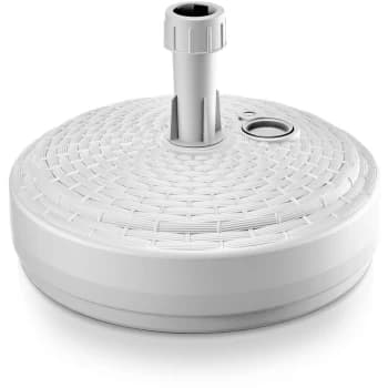 Large Poly Rattan Sun Parasol Stand✓ Black Brown or White✓ Fill with Sand Water Grit✓ rund weiß (de) - Deuba