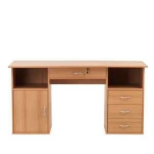 Alphason Dallas Wooden Office Desk - Beech