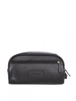 Barbour Leather washbag Black