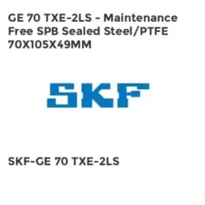 GE 70 TXE-2LS - Maintenance Free SPB Sealed Steel/PTFE 70X105X49MM