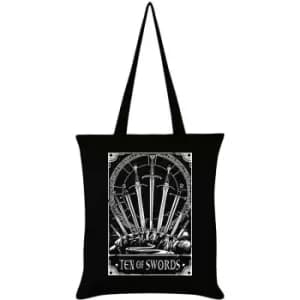 Deadly Tarot Ten Of Swords Tote Bag (One Size) (Black/White) - Black/White