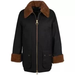 Barbour Womens Carloway Wax Jacket Black/Ancient Tartan 12