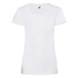 Fruit Of The Loom Ladies/Womens Lady-Fit Valueweight Short Sleeve T-Shirt (M) (White)