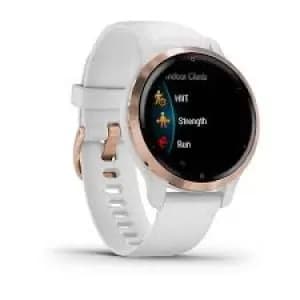 Garmin Venu 2S 40mm Rose Gold Plated Bezel White Case Watch